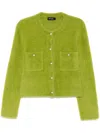 Tout A Coup Faux-fur Cardigan In Green