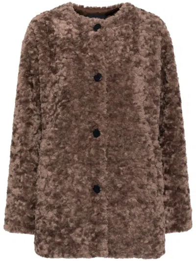 Tout A Coup Faux-fur Jacket In Brown