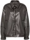 Tout A Coup Faux-leather Jacket In Grey