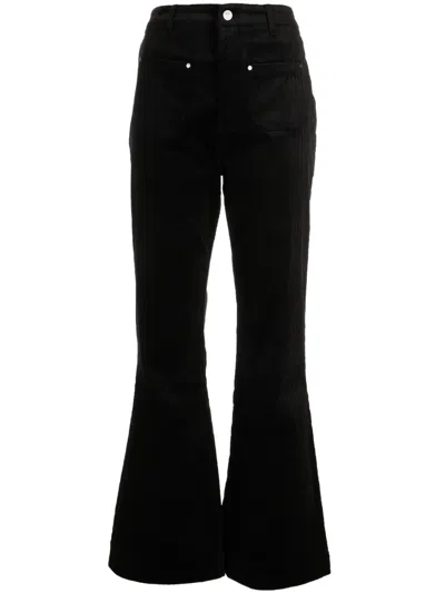 Tout A Coup Corduroy Flared Trousers In Black