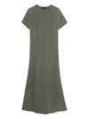 Tout A Coup Flared Midi Dress In Green