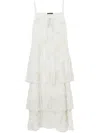 Tout A Coup Floral-print Layered Midi Dress In Neutrals
