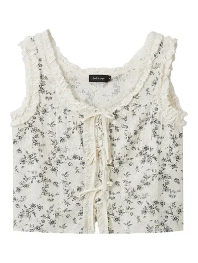 Tout A Coup Floral-print Ruffled Blouse