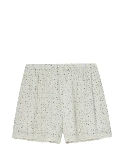 Tout A Coup Floral-print Broderie-anglaise Shorts In Multi