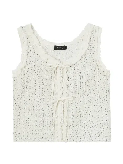 Tout A Coup Floral-print Ruffled Top In White
