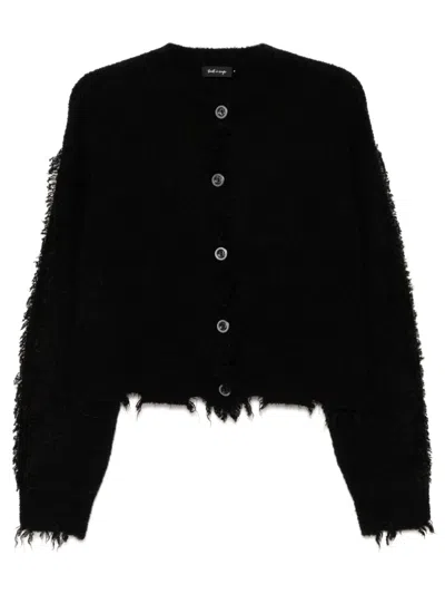 Tout A Coup Frayed Cardigan In Black