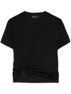 Tout A Coup Gathered Crew-neck T-shirt In 黑色