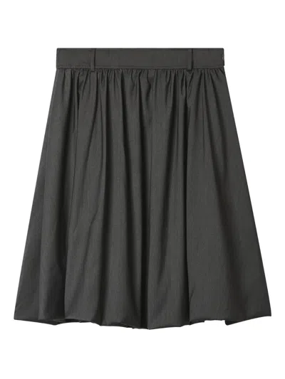 Tout A Coup Gathered Mid Skirt In Gray