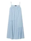 Tout A Coup Gingham Check Midi Dress In Blue