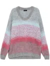 Tout A Coup Gradient Oversized Knit Sweatshirt In Blue