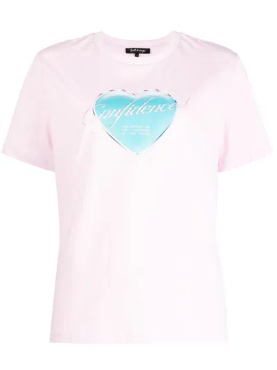 Tout A Coup Graphic-print Cotton T-shirt In Pink