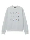 Tout A Coup Graphic-print Crewneck Top In Gray