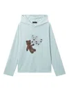 Tout A Coup Graphic-print Hoodie In Blue