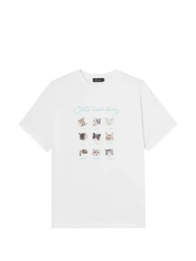 Tout A Coup Graphic-print Cotton T-shirt In White
