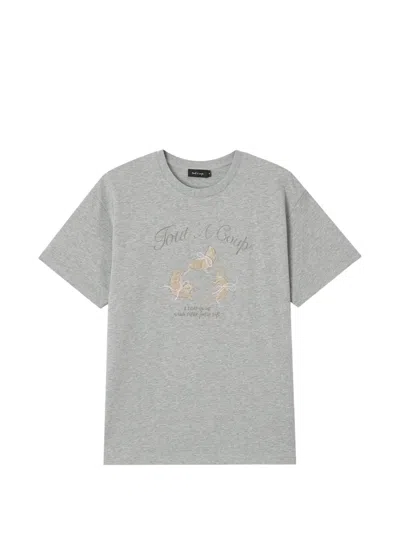Tout A Coup Graphic-print T-shirt In Gray