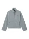 Tout A Coup Half-zip Fleece Sweatshirt In Gray