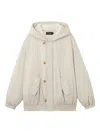 Tout A Coup Hooded Button-fastening Jacket In Neutral