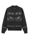Tout A Coup Intarsia-knit Cardigan In Gray