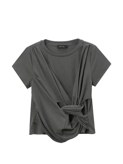 Tout A Coup Knot-detail T-shirt In Gray