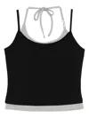 Tout A Coup Layered Halter Cami Top In Black