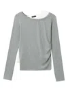 Tout A Coup Layered Long-sleeve Top In Gray