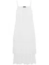 Tout A Coup Layered-skirt Midi Dress In White