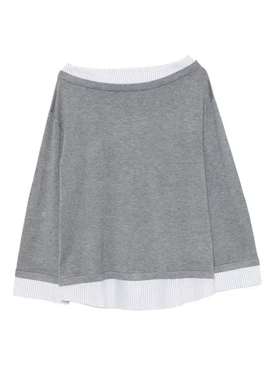 Tout A Coup Layered Top In Gray