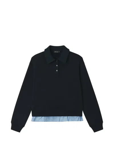 Tout A Coup Layered-effect Polo Shirt In Black
