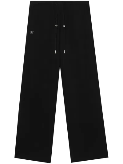 Tout A Coup Logo-embroidered Cotton-blend Track Pants In Schwarz