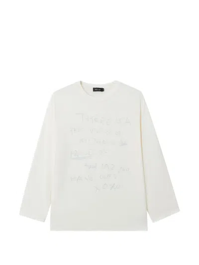Tout A Coup Long-sleeve Graphic-print T-shirt In White