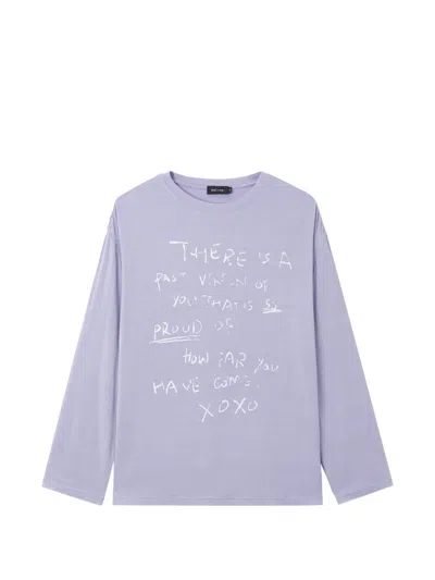 Tout A Coup Long-sleeve Graphic-print T-shirt In Purple