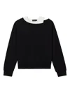 Tout A Coup Off-shoulder Sweatshirt (set Of Two) In Black
