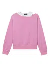 Tout A Coup One-shoulder Sweatshirt (set Of Two) In Pink