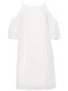 Tout A Coup Open-shoulder A-line Dress In Neutrals