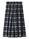 Tout A Coup Plaid-check Pleated Midi Skirt In Blue