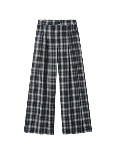 Tout A Coup Plaid Trousers In Black