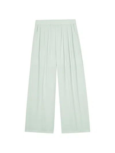 Tout A Coup Pleated Wide-leg Trousers In Green