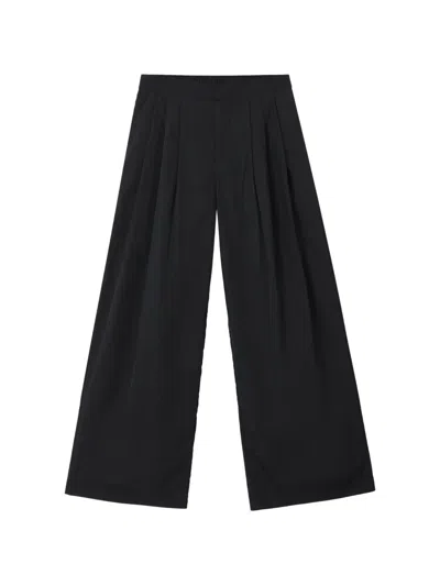 Tout A Coup Pleated-front Palazzo Pants In Black