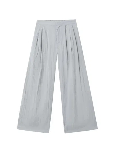 Tout A Coup Pleated-front Palazzo Pants In Gray