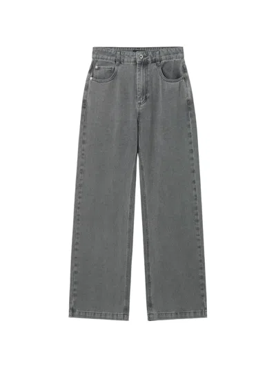 Tout A Coup Pocket Denim Jeans In Gray