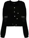 Tout A Coup Rhinestone-embellished Layered Cardigan In Black