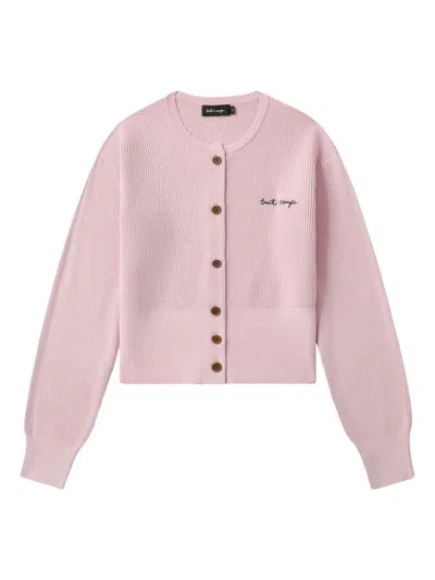 Tout A Coup Ribbed Cardigan In Pink