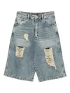 Tout A Coup Ripped Denim Shorts