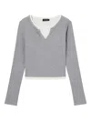 Tout A Coup Round-neck Ribbed Sweater In Gray
