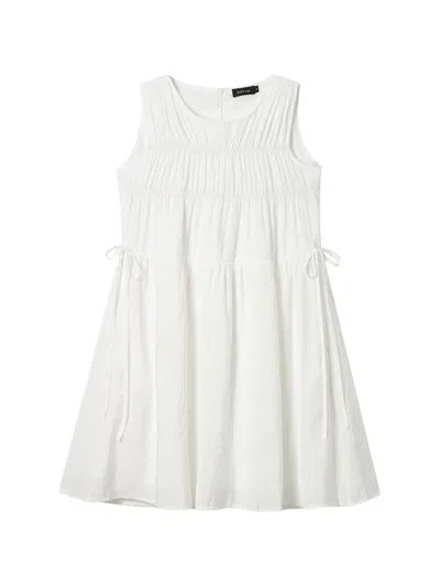 Tout A Coup Ruched Mini Dress In White