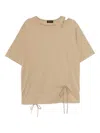 Tout A Coup Ruched T-shirt In Neutral