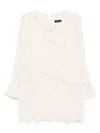 Tout A Coup Ruffle-detail Midi Dress In Neutrals