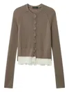Tout A Coup Ruffle-trim Cardigan In Animal Print