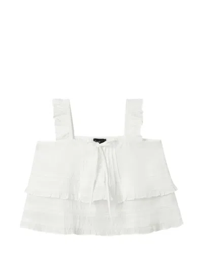 Tout A Coup Ruffled Blouse In White