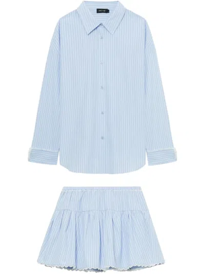 Tout A Coup Ruffled Skirt In Blue